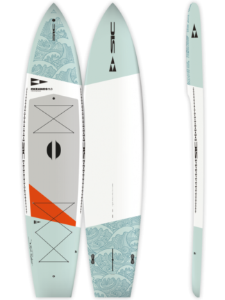 The Okeanos is a fitness and touring board that has been outfitted with numerous tie-downs to mount your cargo for any adventure.