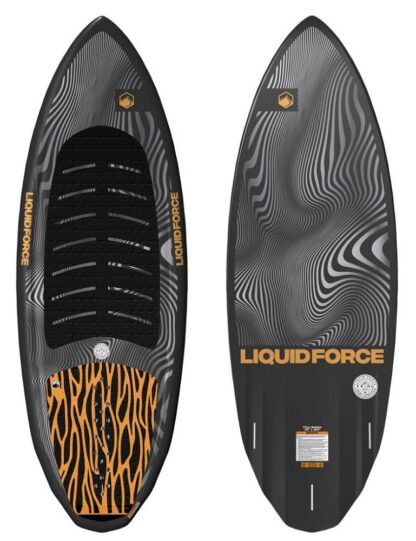 The Primo wakesurf features a wider tail for sharper, more pivotal turns and the crisper channels offer better hold throughout your surf.