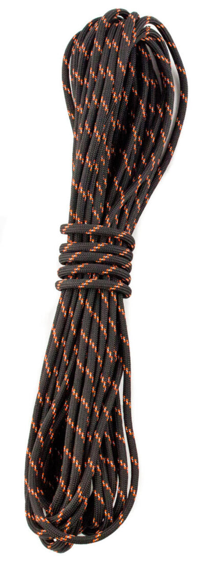 35 feet of 7 strand USA made .The paracord is black / orange and features a highly reflective silver tracer for increased low light visibility.