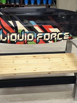 Custom built wakeboard bench. Liquid Force wakeboard bench.