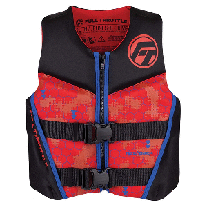Full Throttle Child Rapid-Dry Flex-Back - Life vest. Lightweight Rapid-Dry fabric provides a four-way stretch with a soft feel that dries quickly.