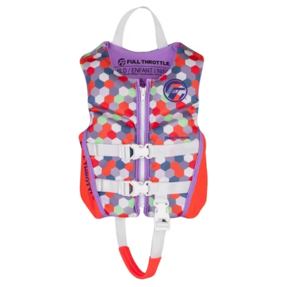 Full Throttle Child Rapid-Dry Flex-Back - Life vest. Lightweight Rapid-Dry fabric provides a four-way stretch with a soft feel that dries quickly.